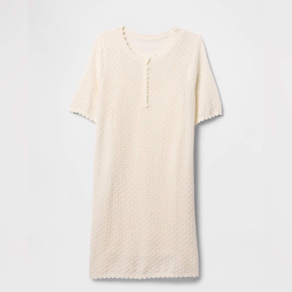NWT GAP Linen-Blend Pointelle Dress